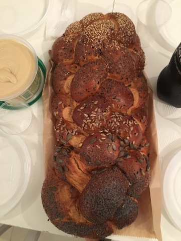 One giant challah. Five toppings.