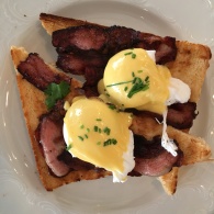 Eggs benedict with bacon at Benedict